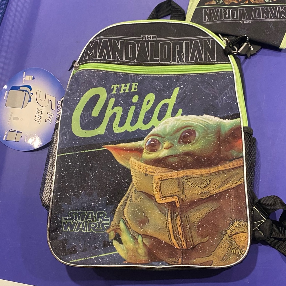 NWT Mandalorian child 5 piece backpack